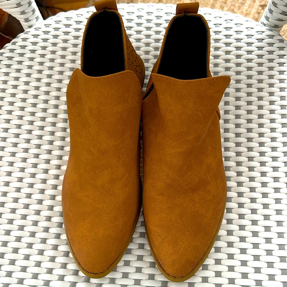 Tan booties size 8